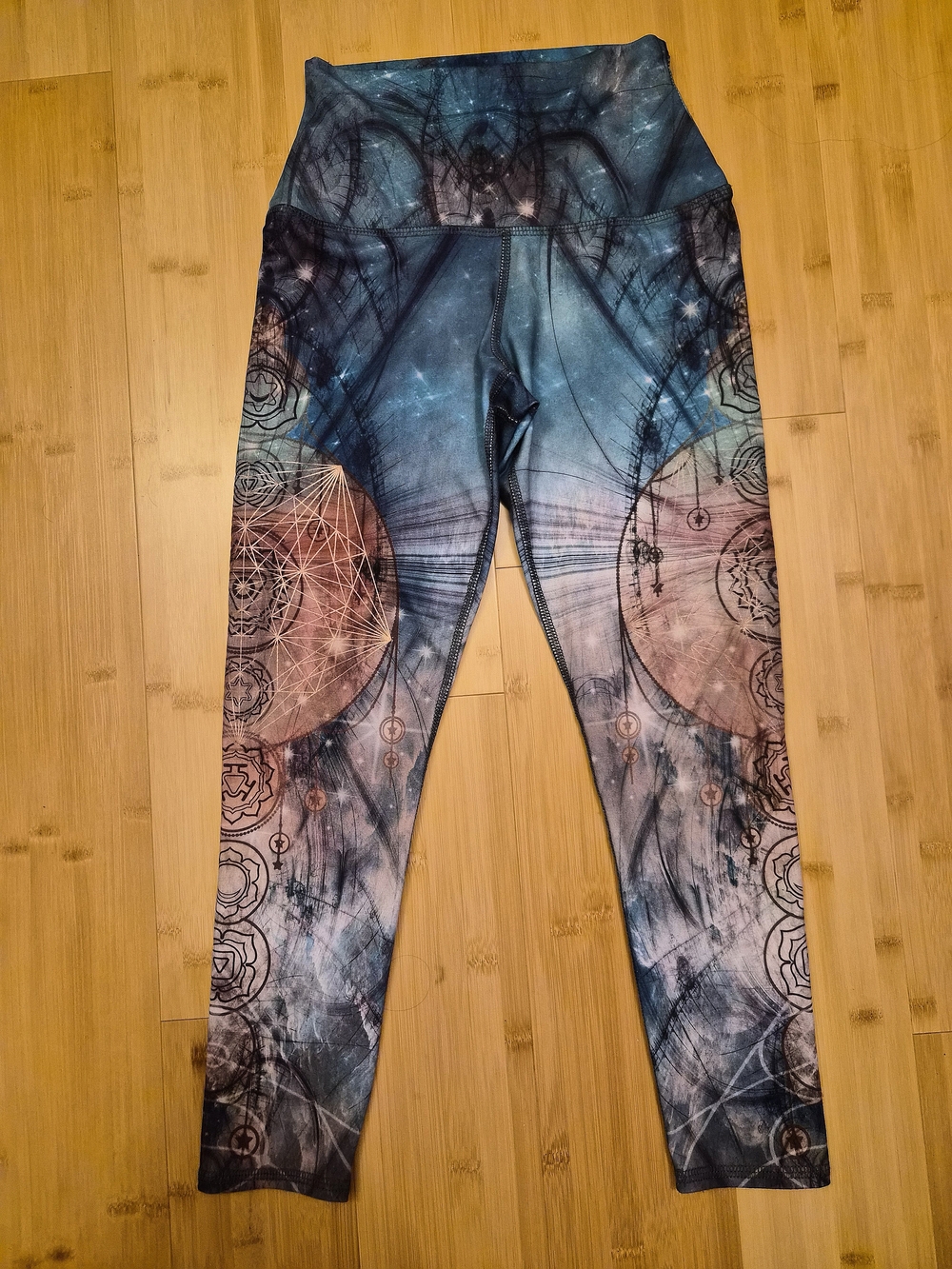 EVCR Sacred Geometry Celestial Chakra High Waisted Yoga Leggings Size S
